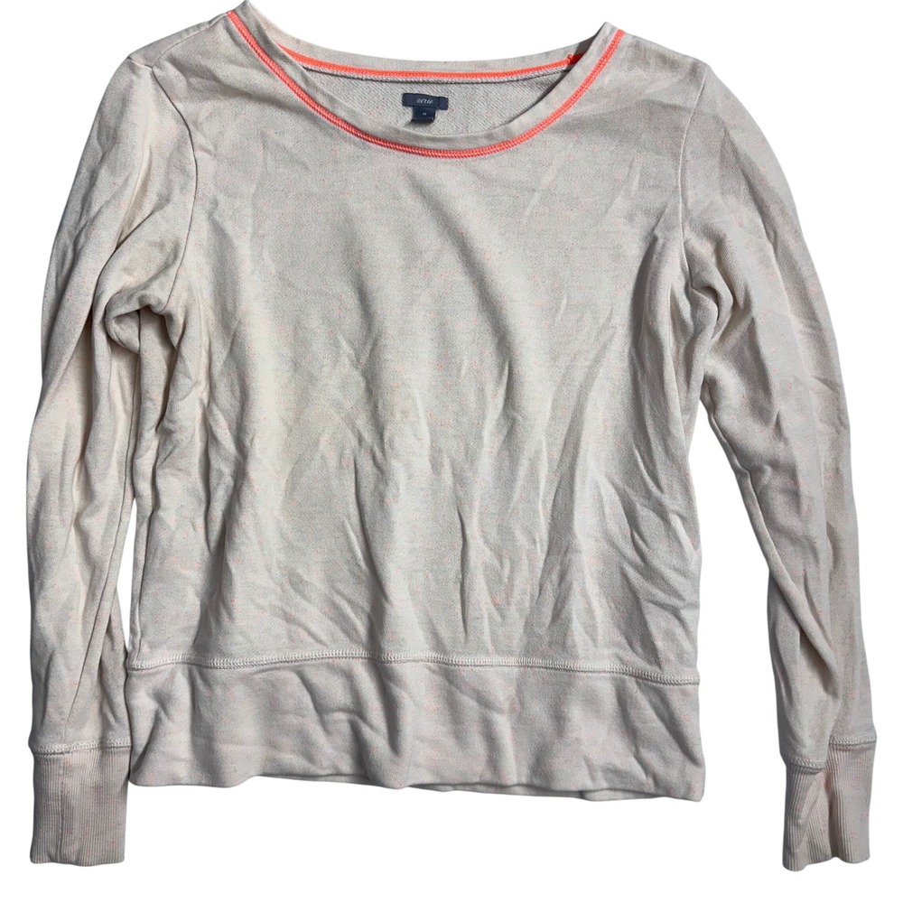 Aerie Womens Sweatshirt Crew Neck Long‎ Sleeve Peach Speckled Casual Top